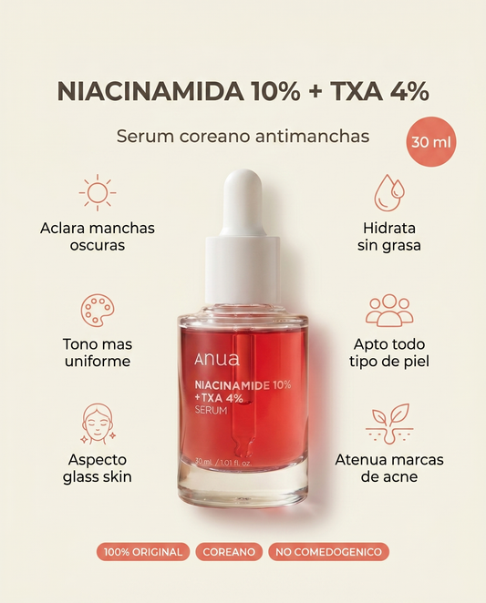 ANUA Niacinamida 10% + TXA 4% · Sérum Antimanchas 30 ml